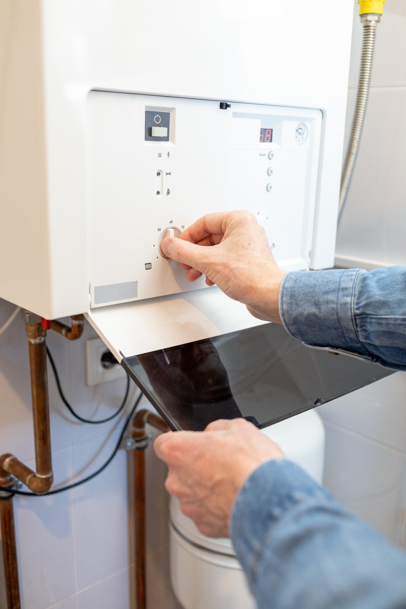 Adjusting Temperature of Gas Boiler — Salisbury, MD – Black Duck Service Company, LLC