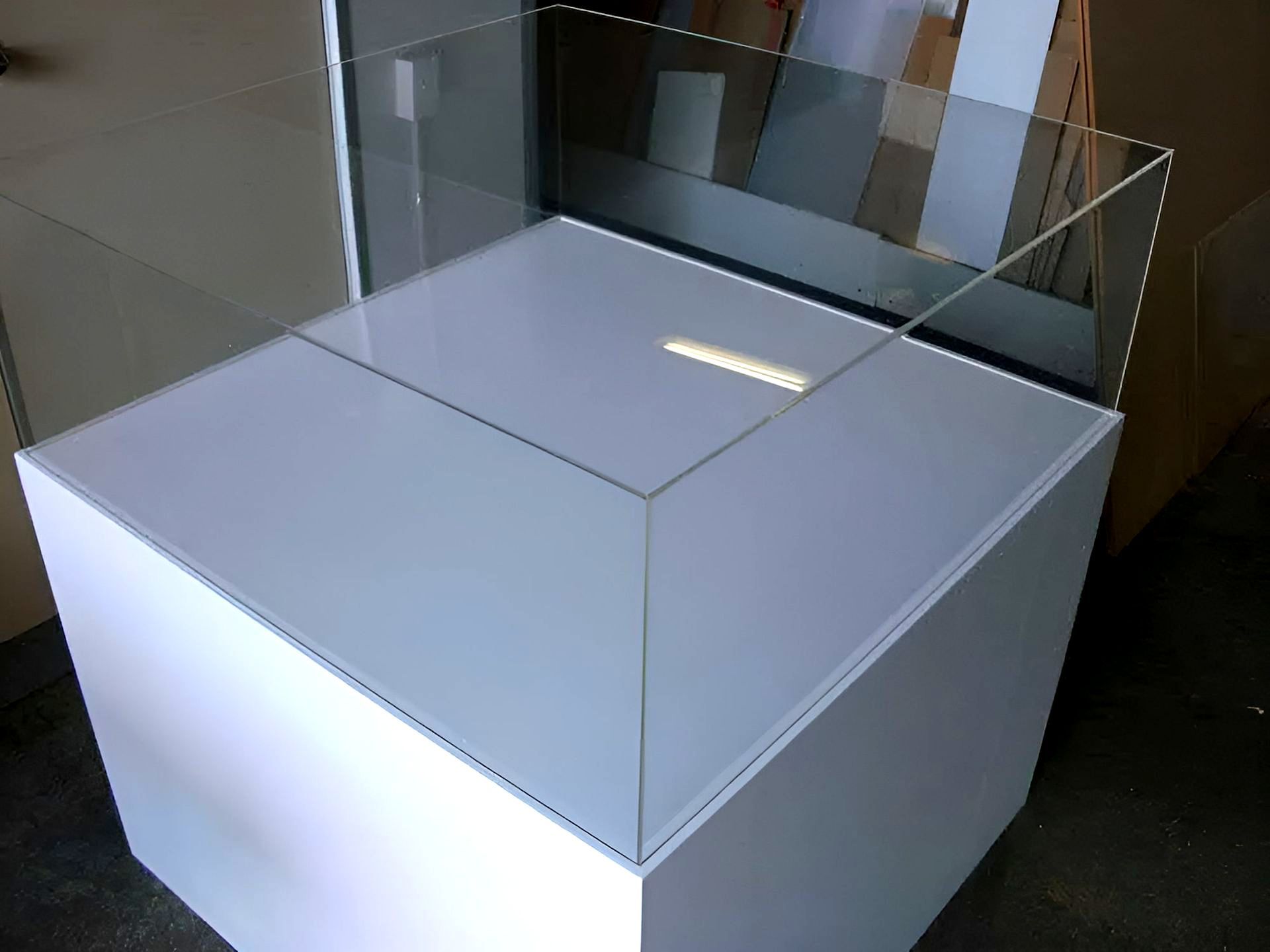 A White Display Case With A Clear Glass Top — Ram Star Plastics In Winnellie, NT