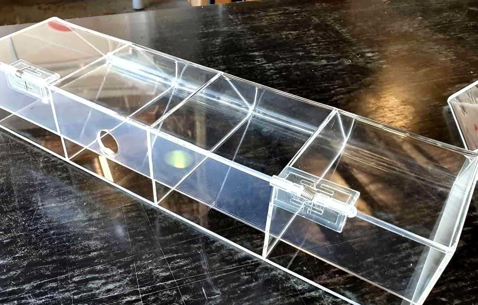 A Clear Acrylic Box Is Sitting On A Black Table — Ram Star Plastics In Winnellie, NT