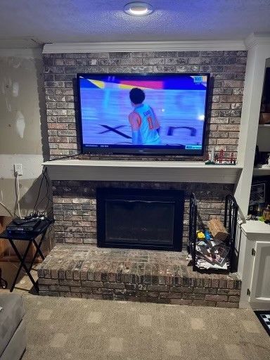 Before Fireplace — West Chester, OH — Thompson Masonry