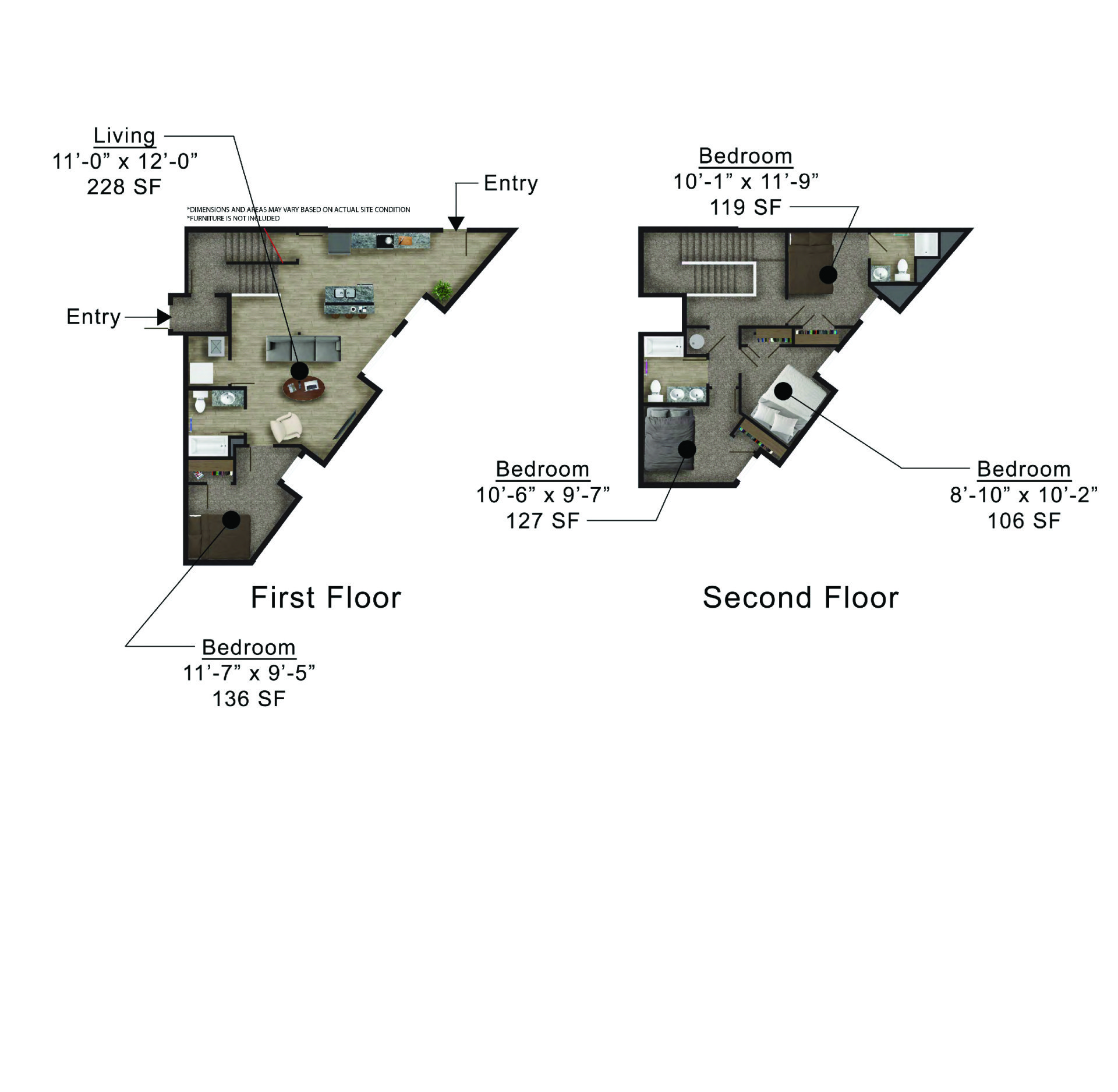 Clocktower Place | Floor plan layout of a spacious apartment unit at Unique Apartment Homes in Ames, IA, featuring modern design and functional living spaces.