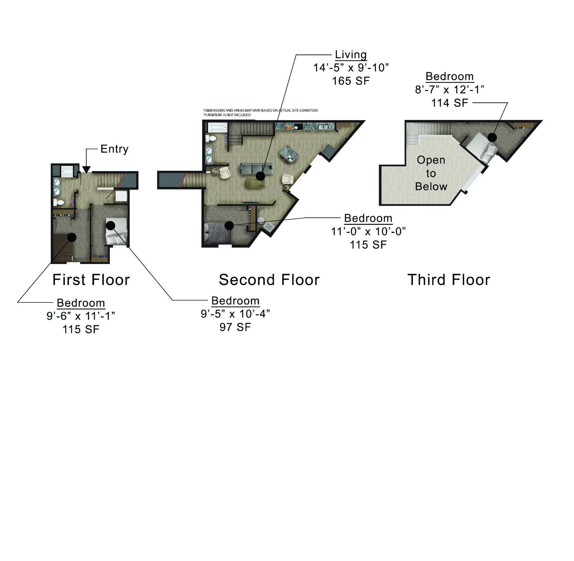 Clocktower Place | Floor plan layout of a spacious apartment unit at Unique Apartment Homes in Ames, IA, featuring modern design and functional living spaces.