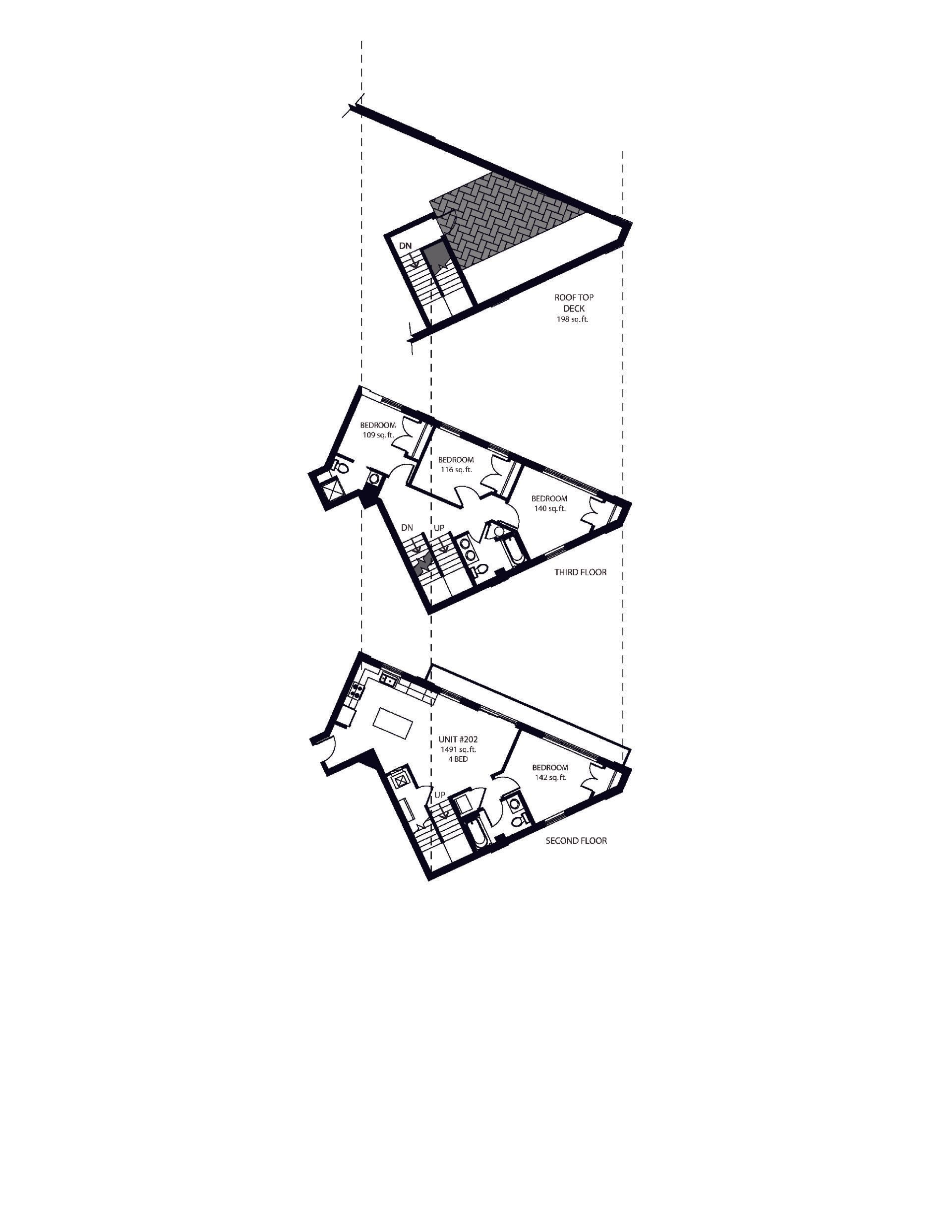 Flatiron Lofts | Floor plan layout of a spacious apartment unit at Unique Apartment Homes in Ames, IA, featuring modern design and functional living spaces.