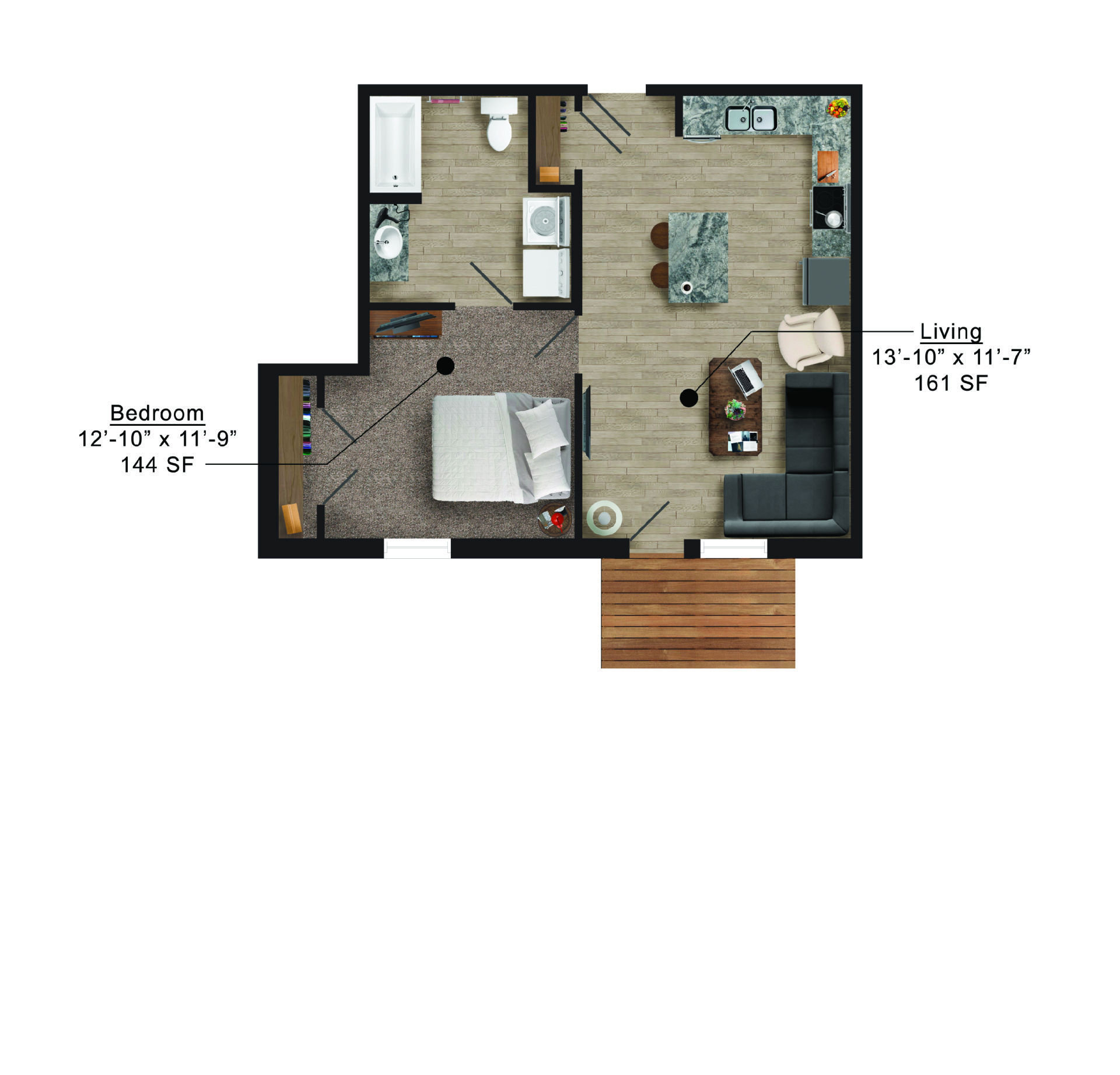 Mortensen Heights | Floor plan layout of a spacious apartment unit at Unique Apartment Homes in Ames, IA, featuring modern design and functional living spaces.
