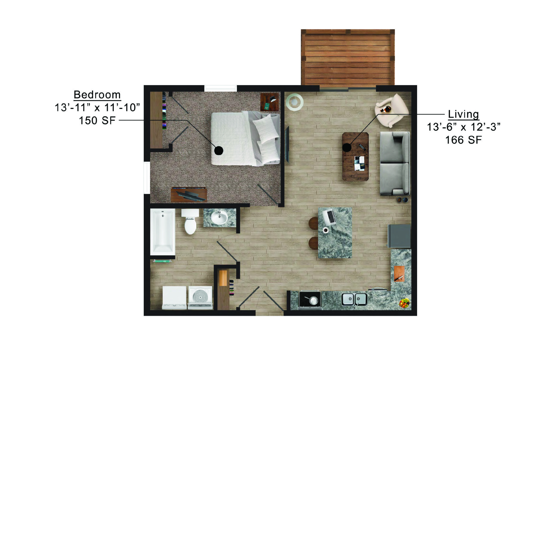 Mortensen Heights | Floor plan layout of a spacious apartment unit at Unique Apartment Homes in Ames, IA, featuring modern design and functional living spaces.