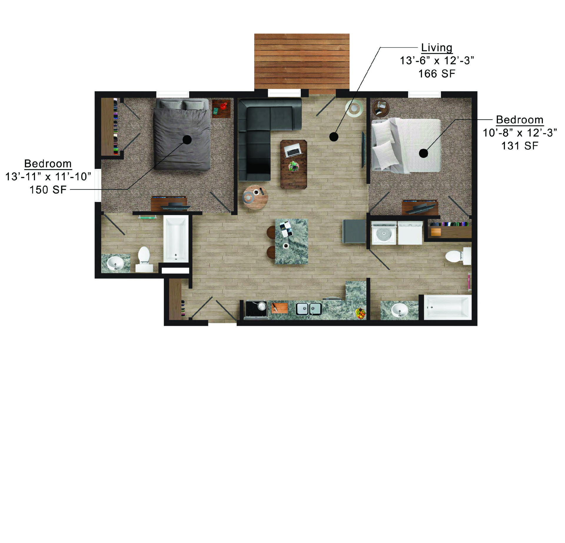 Mortensen Heights | Floor plan layout of a spacious apartment unit at Unique Apartment Homes in Ames, IA, featuring modern design and functional living spaces.