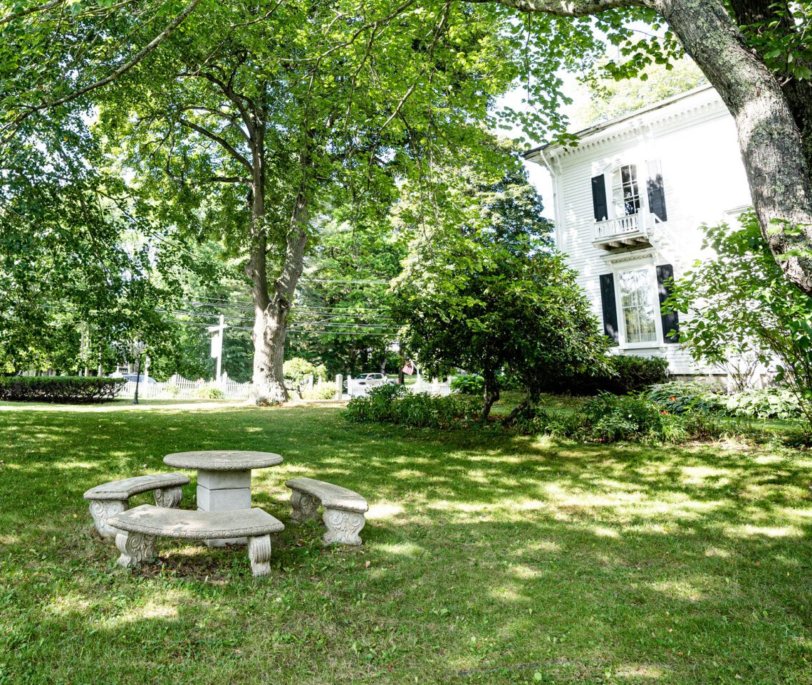 Chairs and hearth fireplace