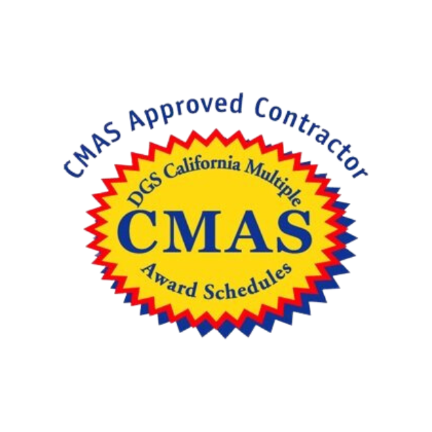 A logo for cmas approved contractor dgs california multiple award schedules