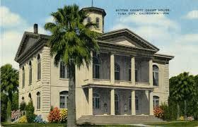 A large white building with a palm tree in front of it.