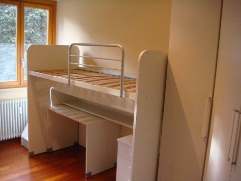 letto a soppalco bianco per ragazzi
