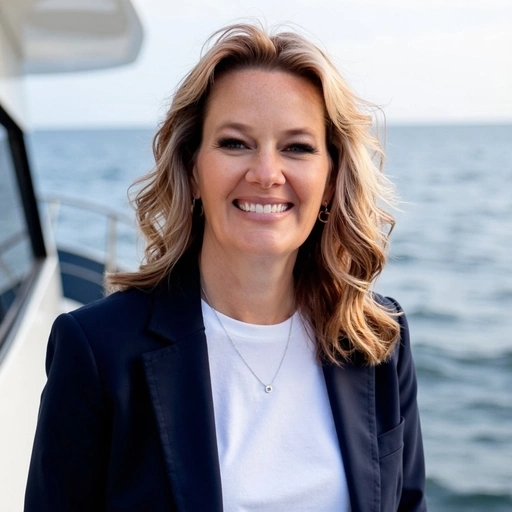 Man with crossed arms on a football field. He is wearing a blue polo shirt, khaki pants, and has a serious expression.