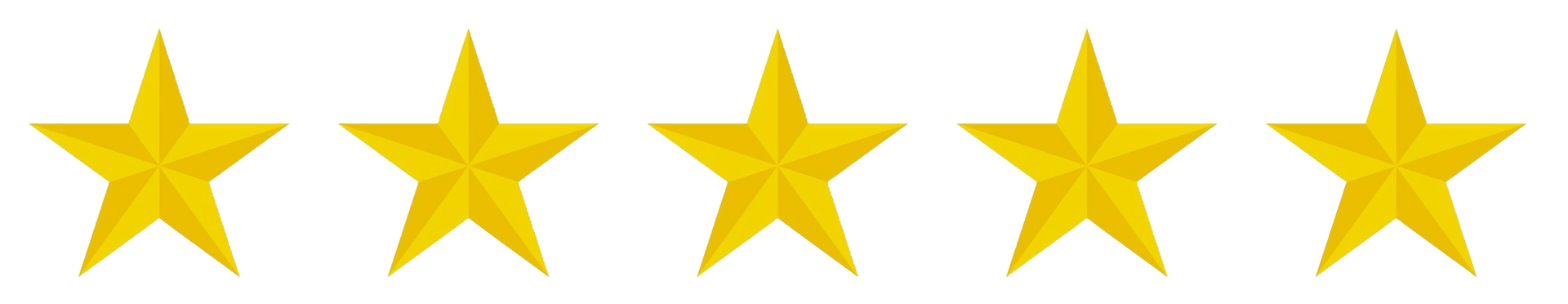 A row of yellow stars on a white background.