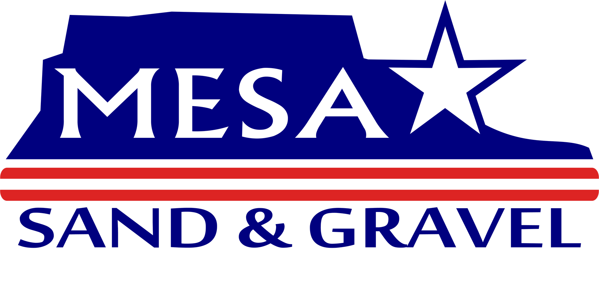 A logo for mesa sand and gravel ready mix