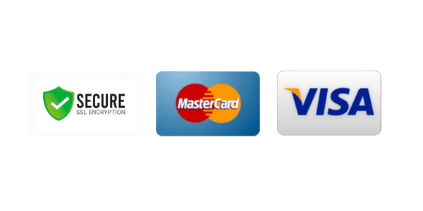 Three credit cards , mastercard , visa and secure , are shown on a white background.