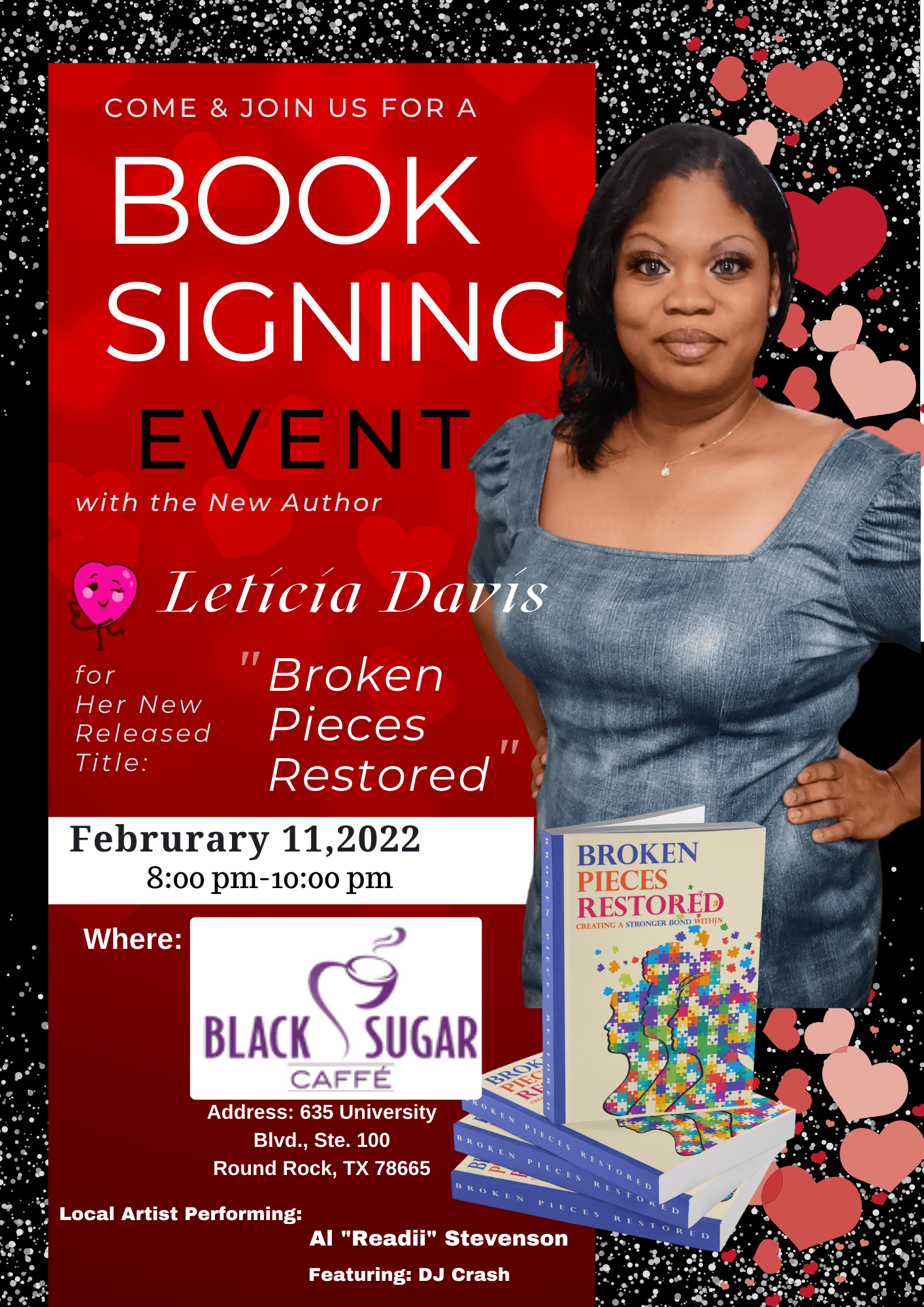 Book signing l Cedar Park, TX l Black Sugar Cafe Cedar