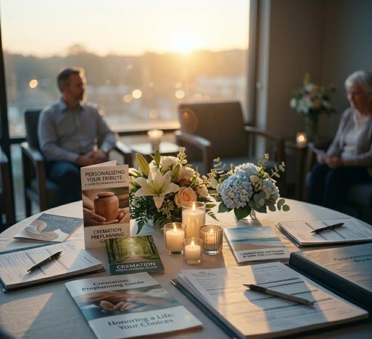 Family meeting room with cremation planning materials cremation services Weatherford, TX