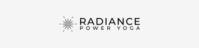 Logo for Radiance Power Yoga: text and starburst graphic.