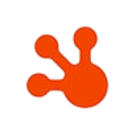 Orange abstract shape resembling a foot on a white background.