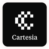 Black square with a pixelated white 