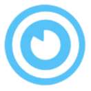 Light blue spiral logo.
