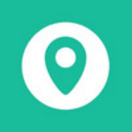 White location pin icon on a teal background.