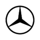 Mercedes-Benz logo: a black three-pointed star within a black circle.