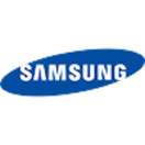 Samsung logo: White text on a blue oval.