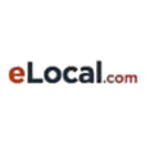 ELocal.com logo, with brown 
