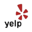 Yelp logo with red burst icon and black 