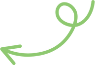 Green, curving arrow with a loop, pointing left and slightly up.