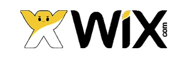Un logotipo para wix.com con una cara amarilla