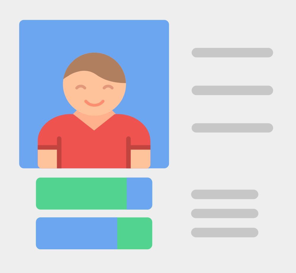 Un hombre con una camisa roja está parado frente a un fondo azul.