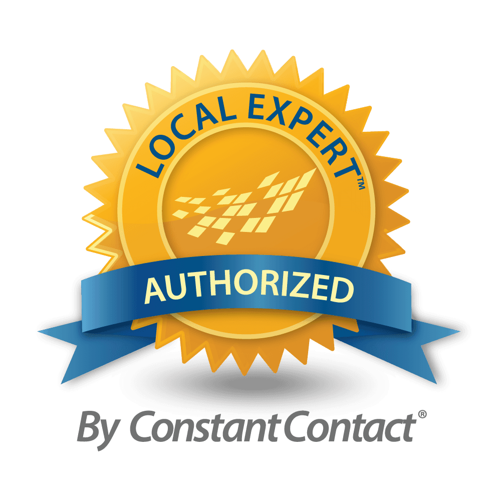 Un logotipo para un experto local autorizado por Constant Contact.