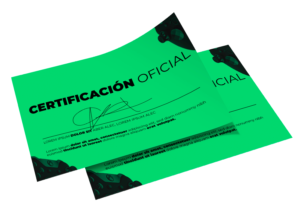 Un certificado verde que dice certificación oficial