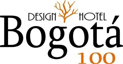 Un logo para un hotel llamado design hotel bogota 100