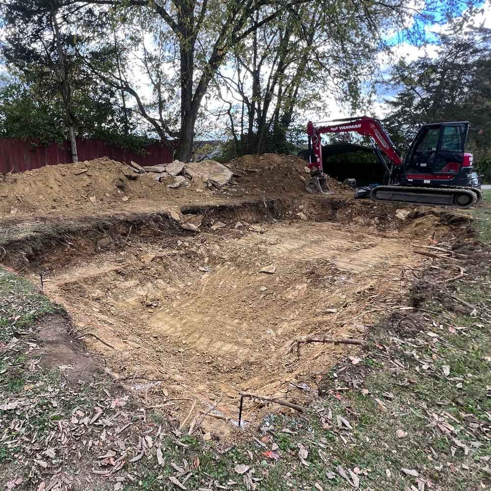 Excavating Backyard — Winchester, KY — Underground Kings, LLC