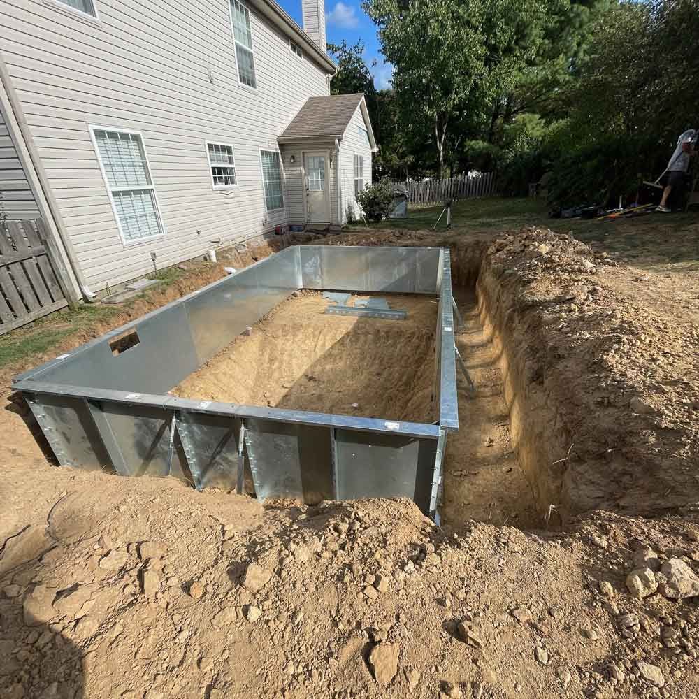 Pool Being Built in The Backyard — Winchester, KY — Underground Kings, LLC