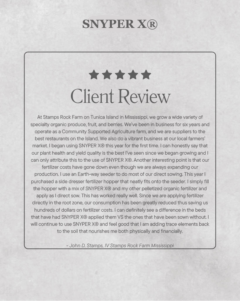 A client review for snyper xx is written on a piece of paper