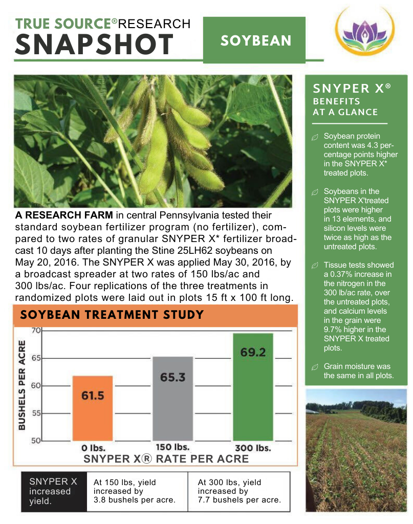 A snapshot of a soybean treatment study.