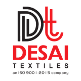 A logo for a company called desai textiles