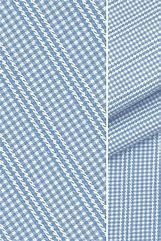 A close up of a blue and white checkered shirt and tie.