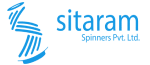 A blue logo for a company called sitaram spinners pvt ltd.