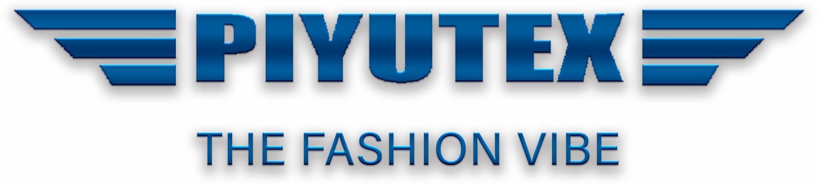 A blue and white logo for piyutex the fashion vibe