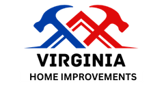 Logo for Virginia Home Improvements of Mineral LLC: Blue and red hammers forming a house shape.