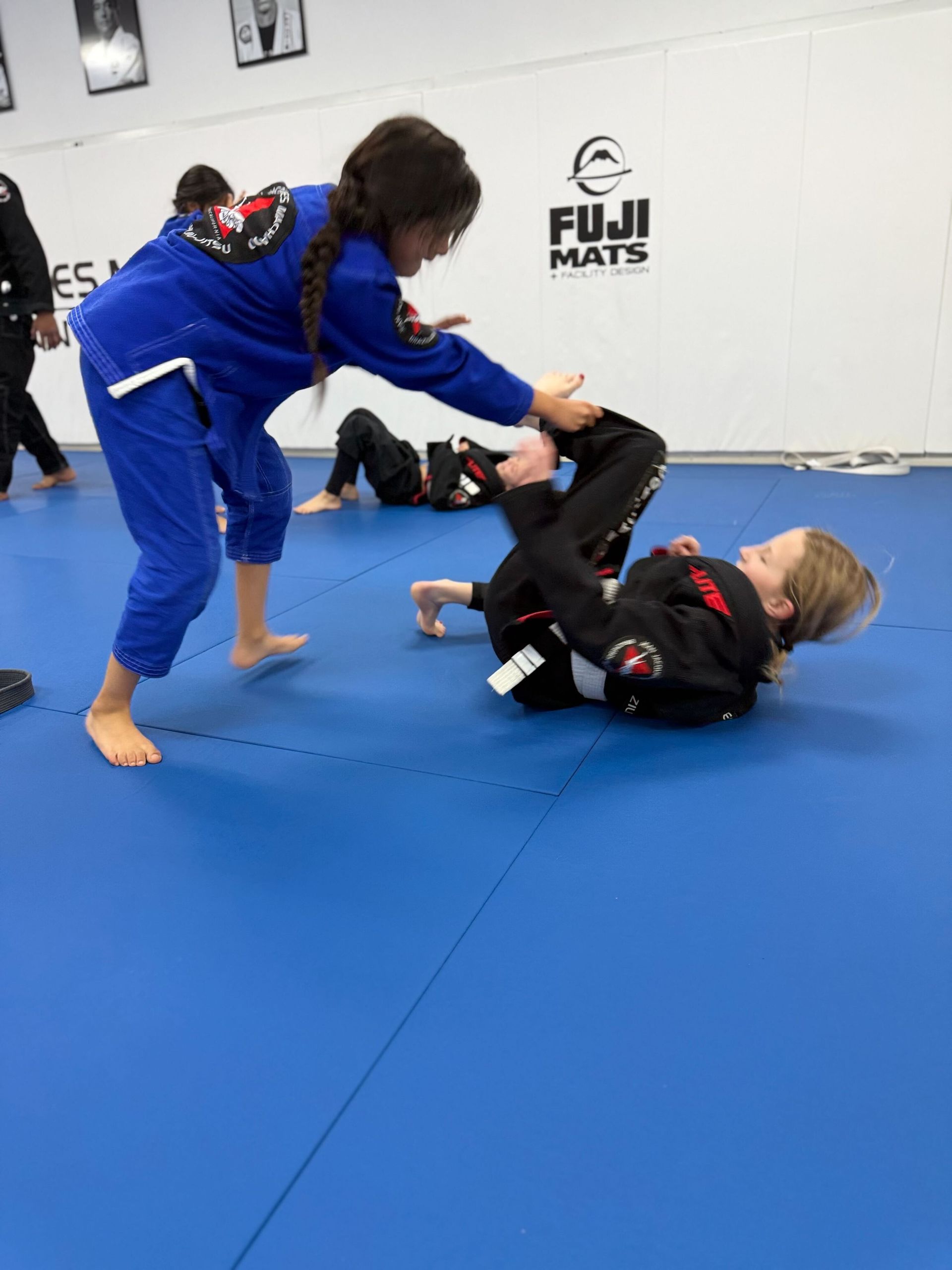 Beginners practice Brazilian Jiu-Jitsu drills at Jean Jacques Machado Fresno in Fresno, CA.