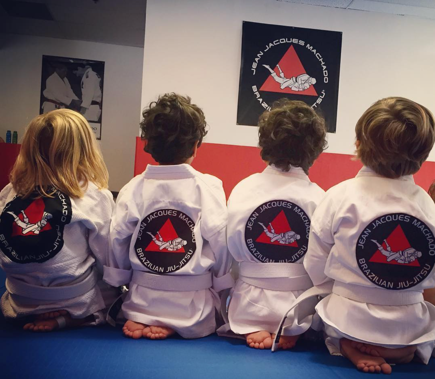Kids practicing Brazilian Jiu-Jitsu drills at Jean Jacques Machado Fresno in Fresno, CA.