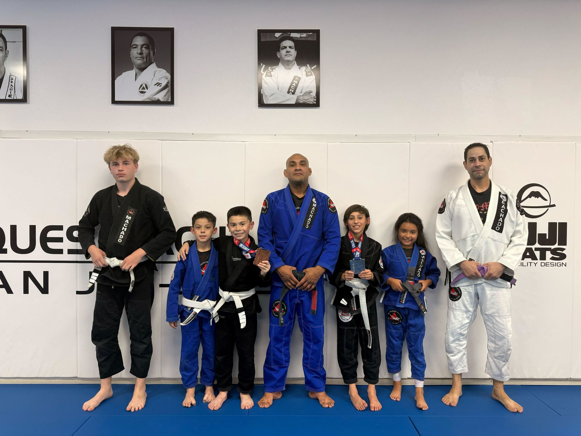 Adults practicing Brazilian Jiu-Jitsu drills at Jean Jacques Machado Fresno in Fresno, CA.