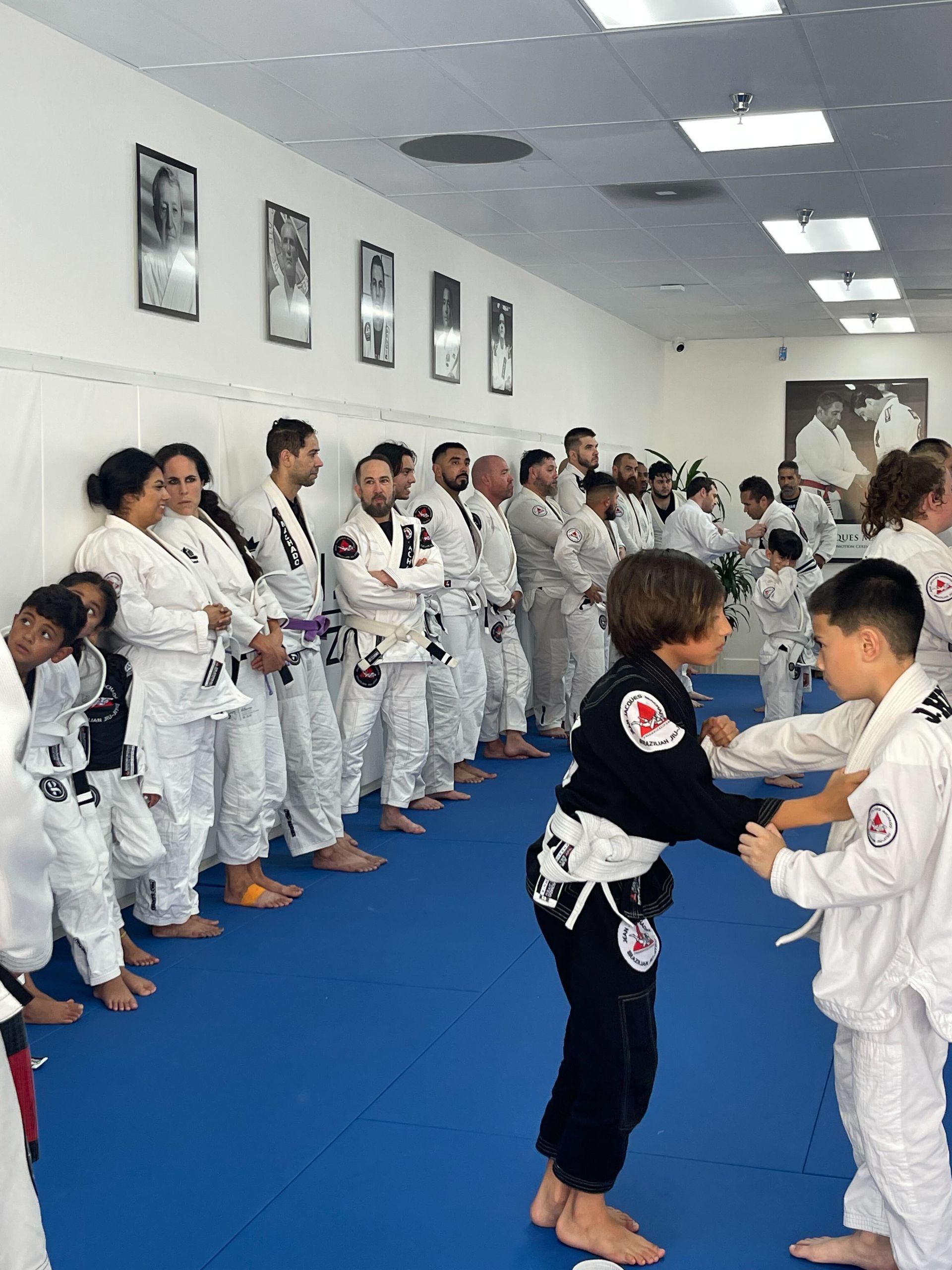 Families practicing Brazilian Jiu-Jitsu at Jean Jacques Machado Fresno in Fresno, CA.