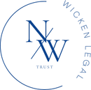 A blue logo for wicken legal trust