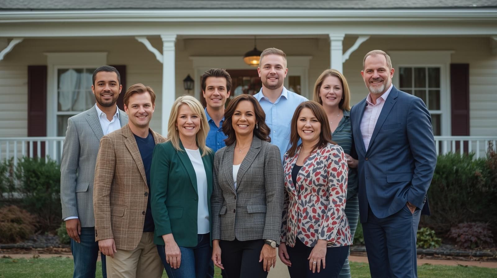 Real estate agents standing in front of a home in Troutman, NC